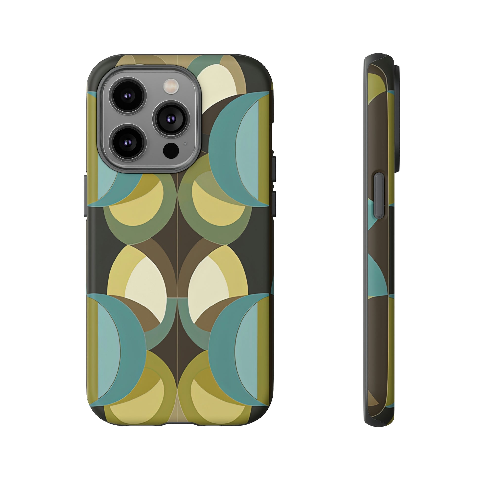 Front View of Mid-Century Pattern Tough iPhone Case