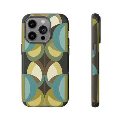 Front View of Mid-Century Pattern Tough iPhone Case