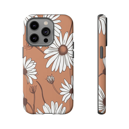 Front View of Boho Daisies Tough iPhone Case