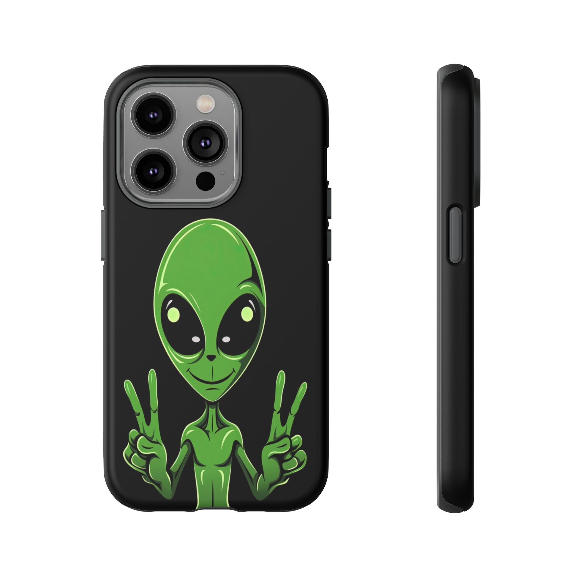 Front View of Peaceful Alien Tough iPhone Case