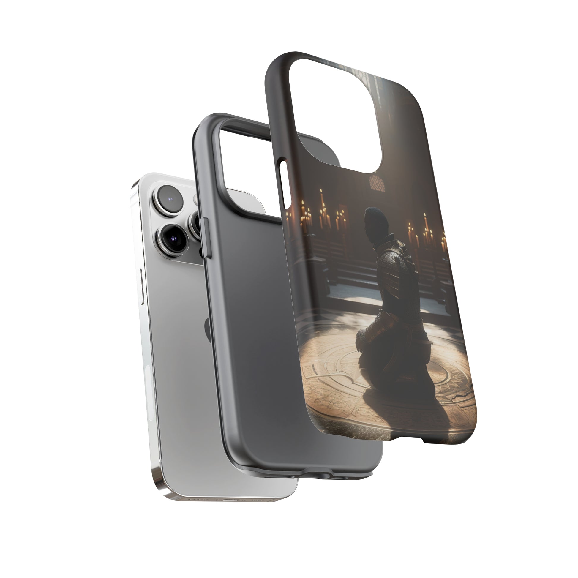 Dual Layer View of Paladin in Church Tough iPhone Case