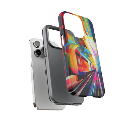 Dual Layer View of Futurism Train Tough iPhone Case