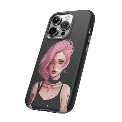 Side View of Pastel Goth Girl Tough iPhone Case