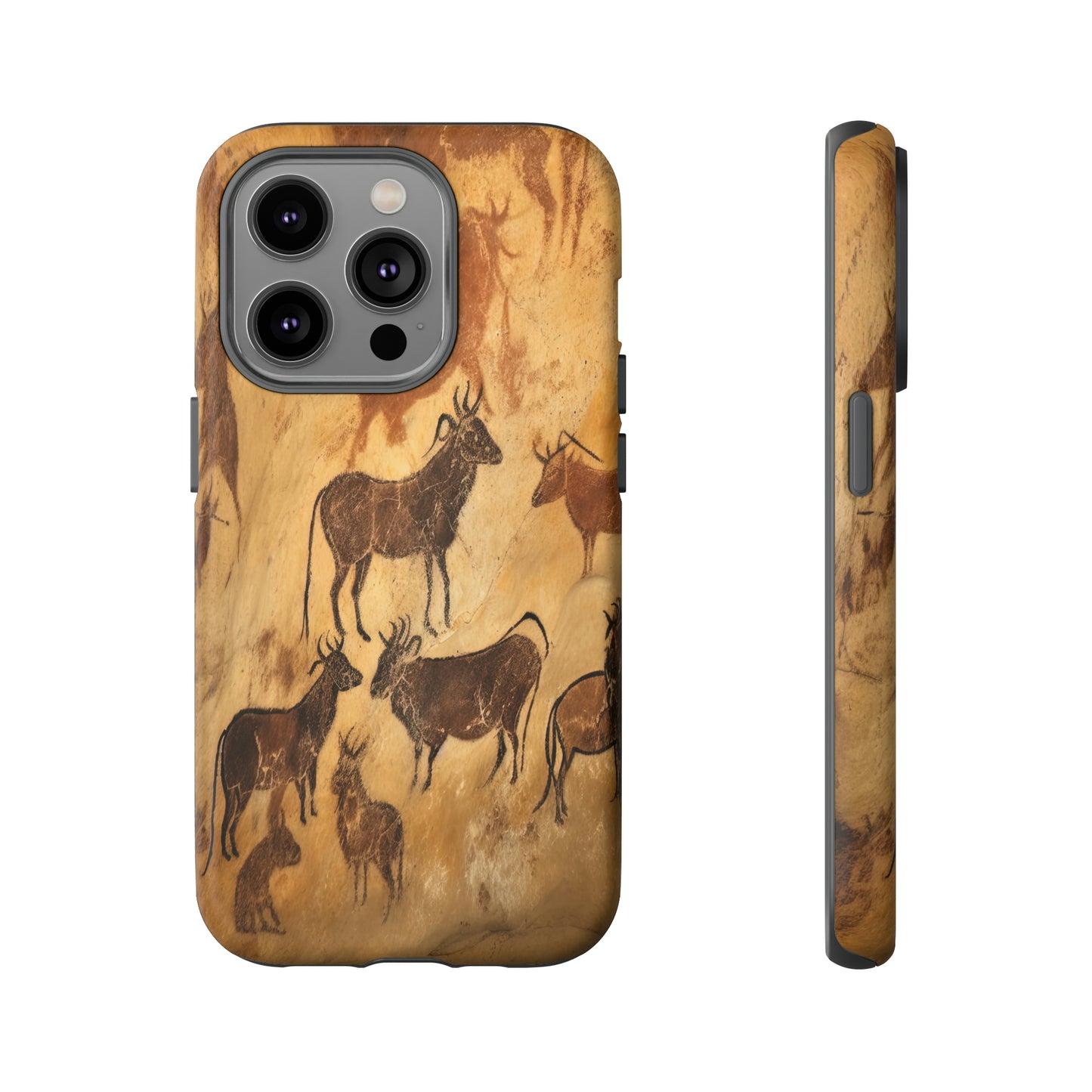 Front View of Cave Painting Tough iPhone Case