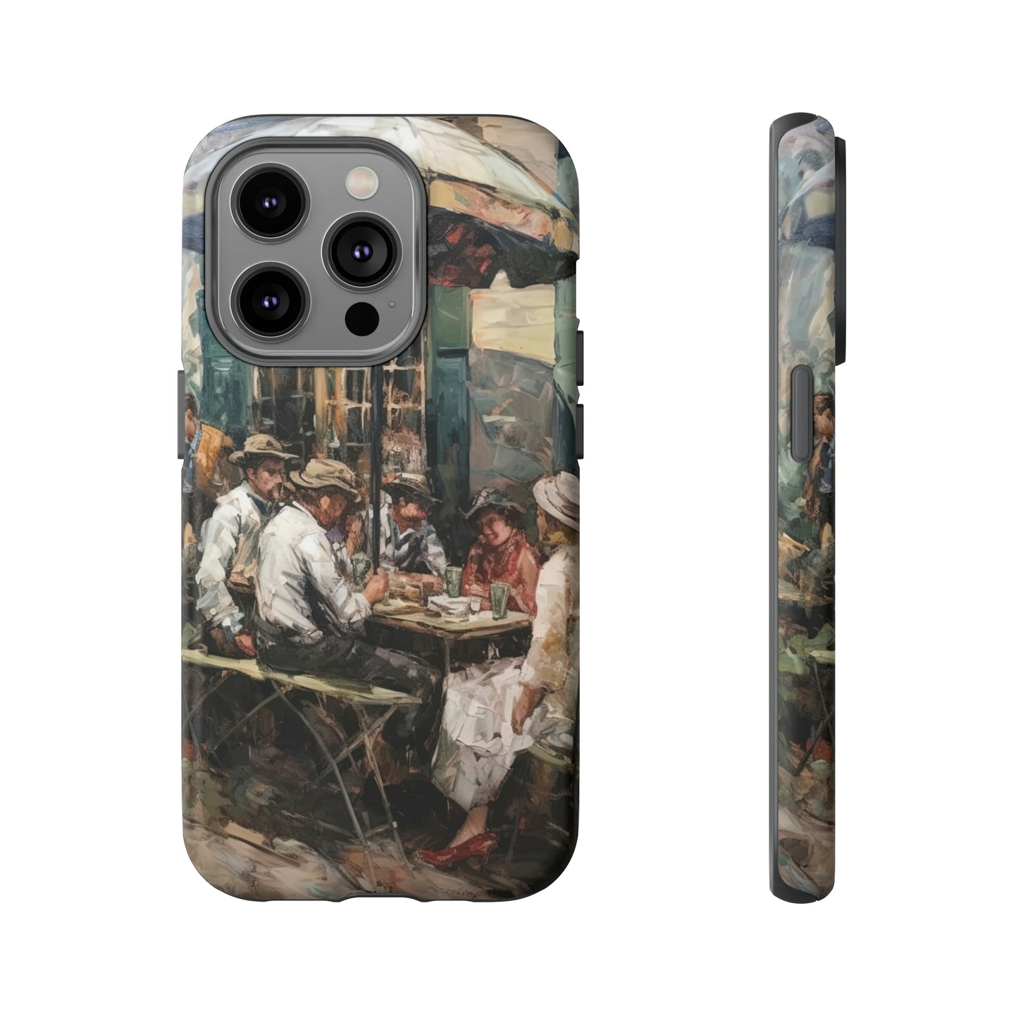 Front View of French Café Tough iPhone Case