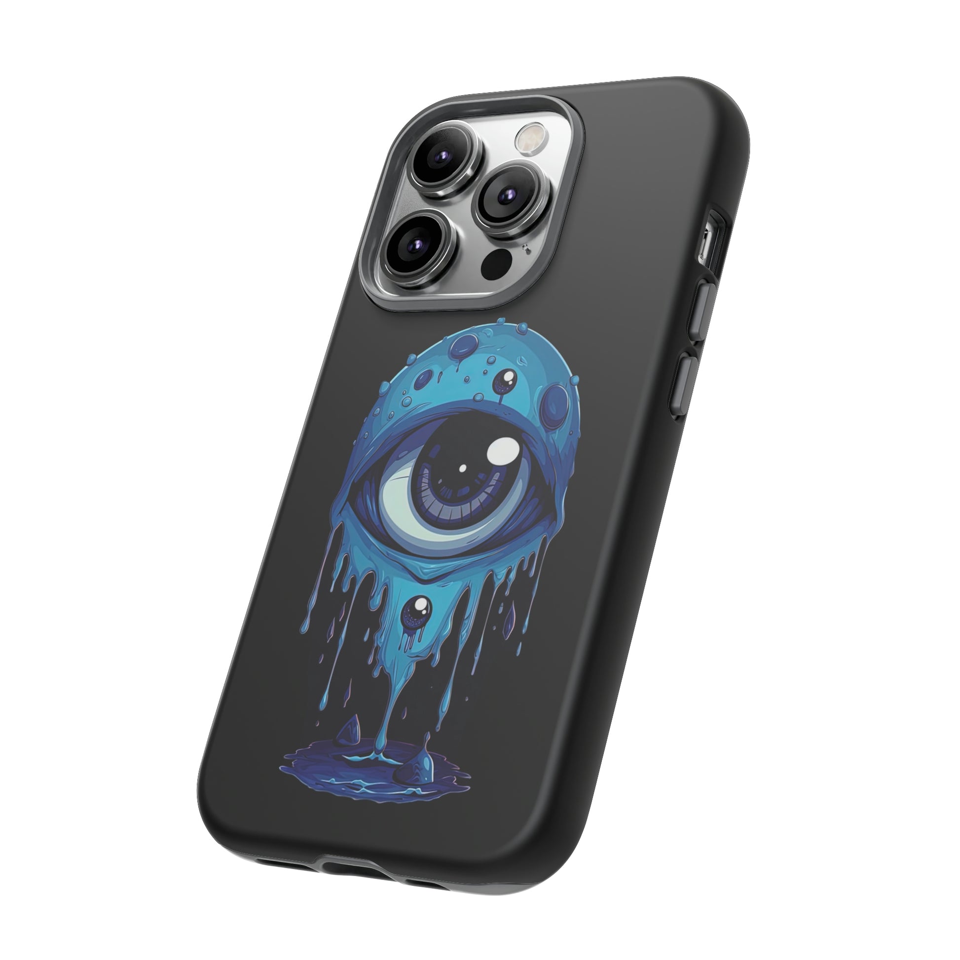 Side View of Melting Blue Eye Tough iPhone Case