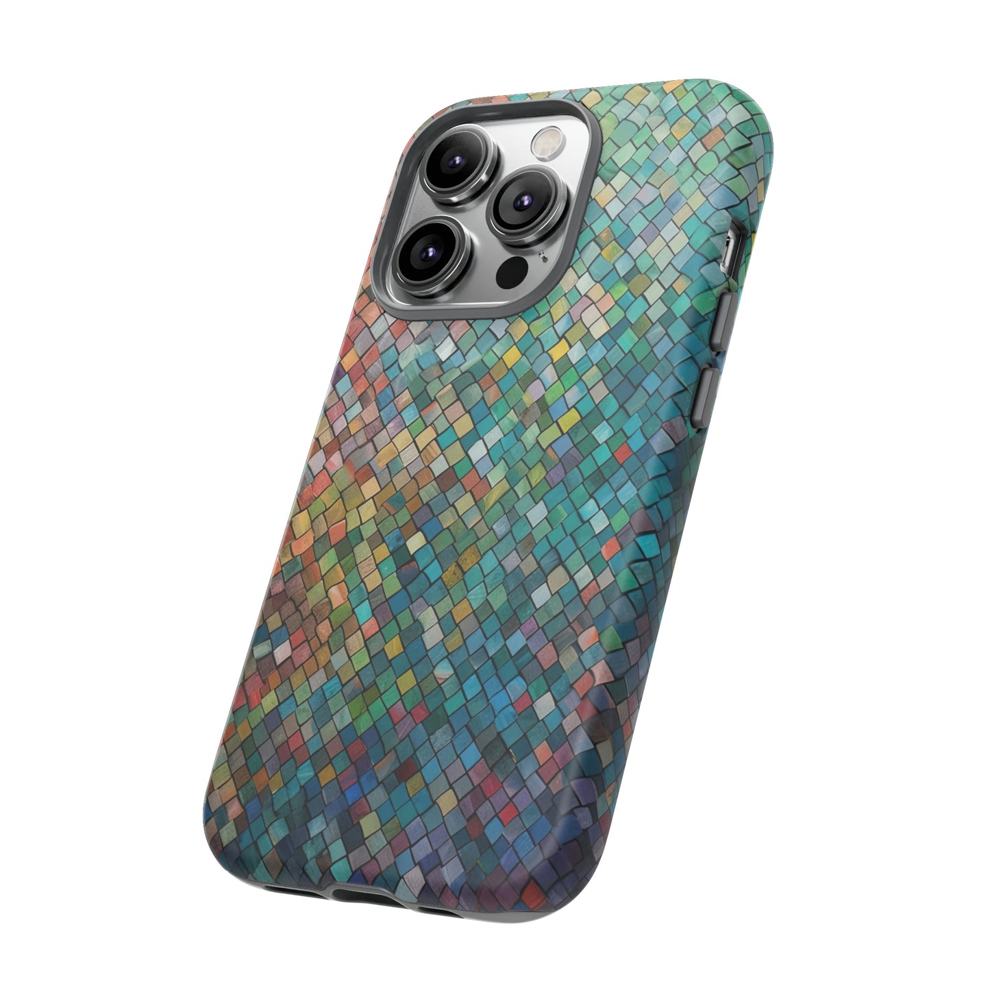 Side View of Colorful Tiles Tough iPhone Case