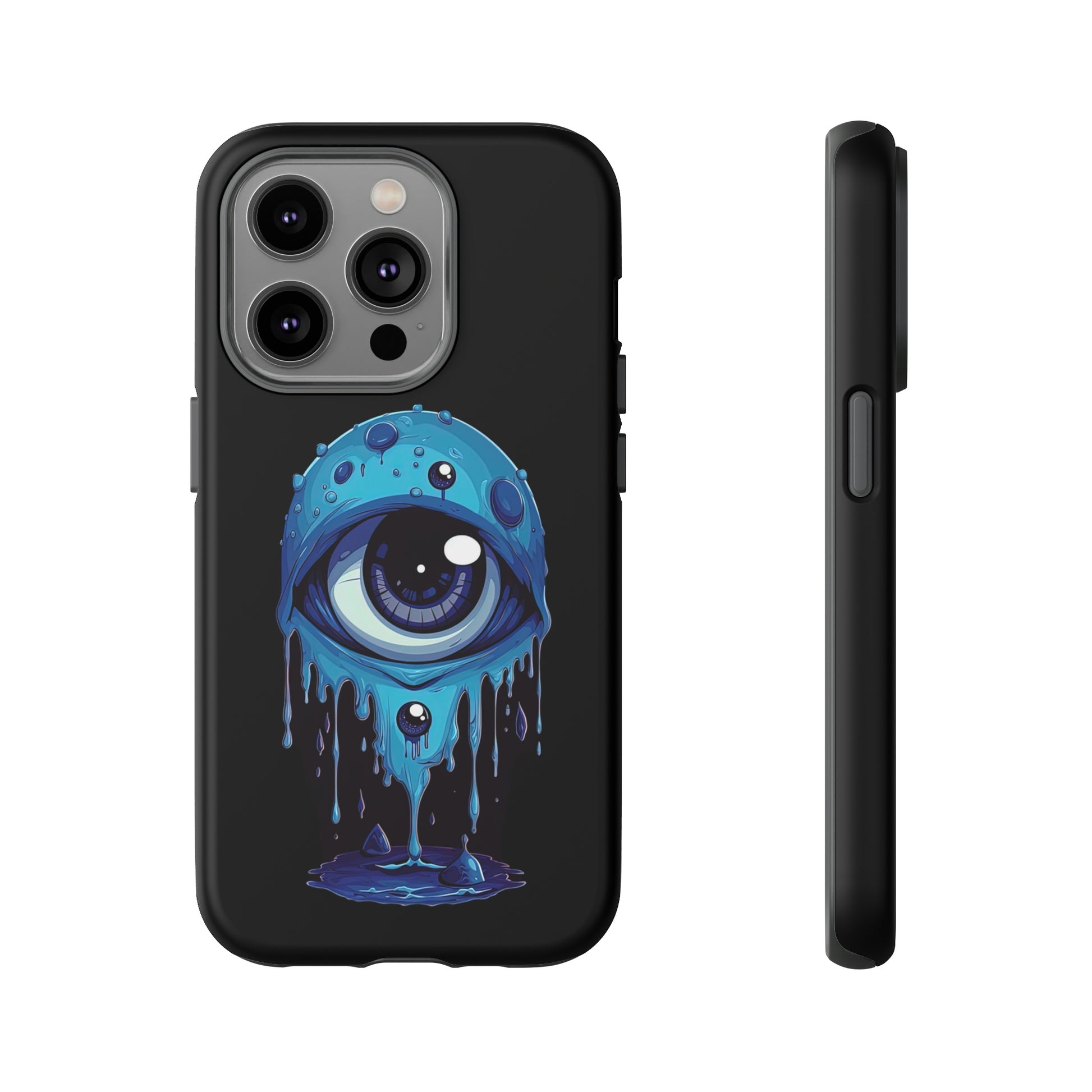 Front View of Melting Blue Eye Tough iPhone Case