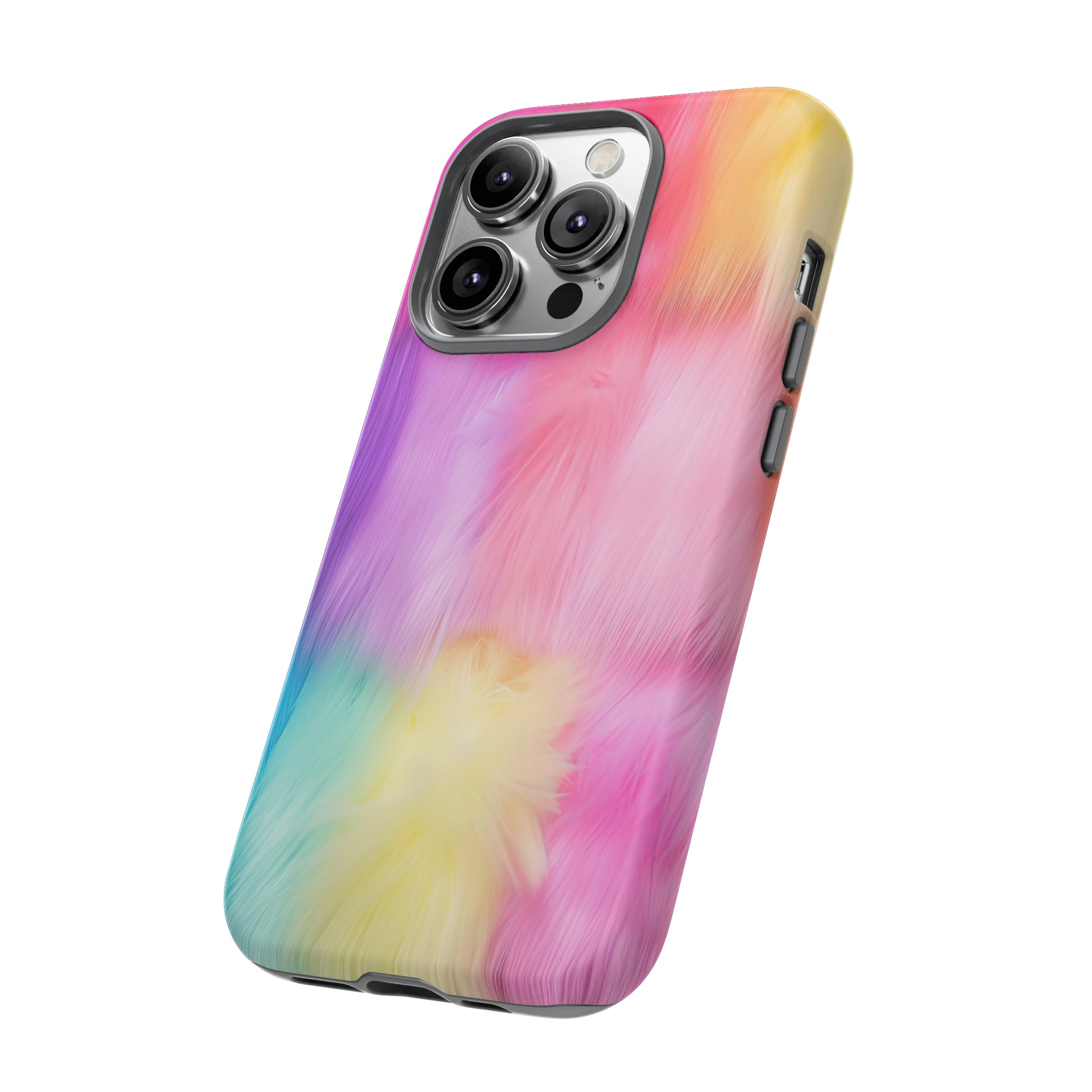 Side View of Colorful Fur Tough iPhone Case