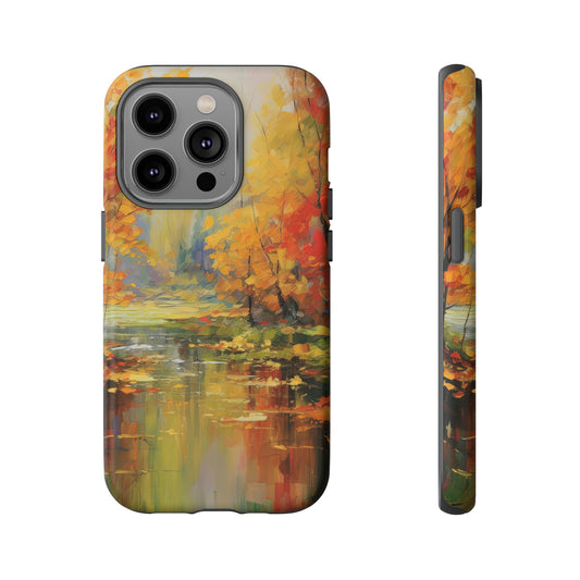 Front View of Fall Stream Tough iPhone Case