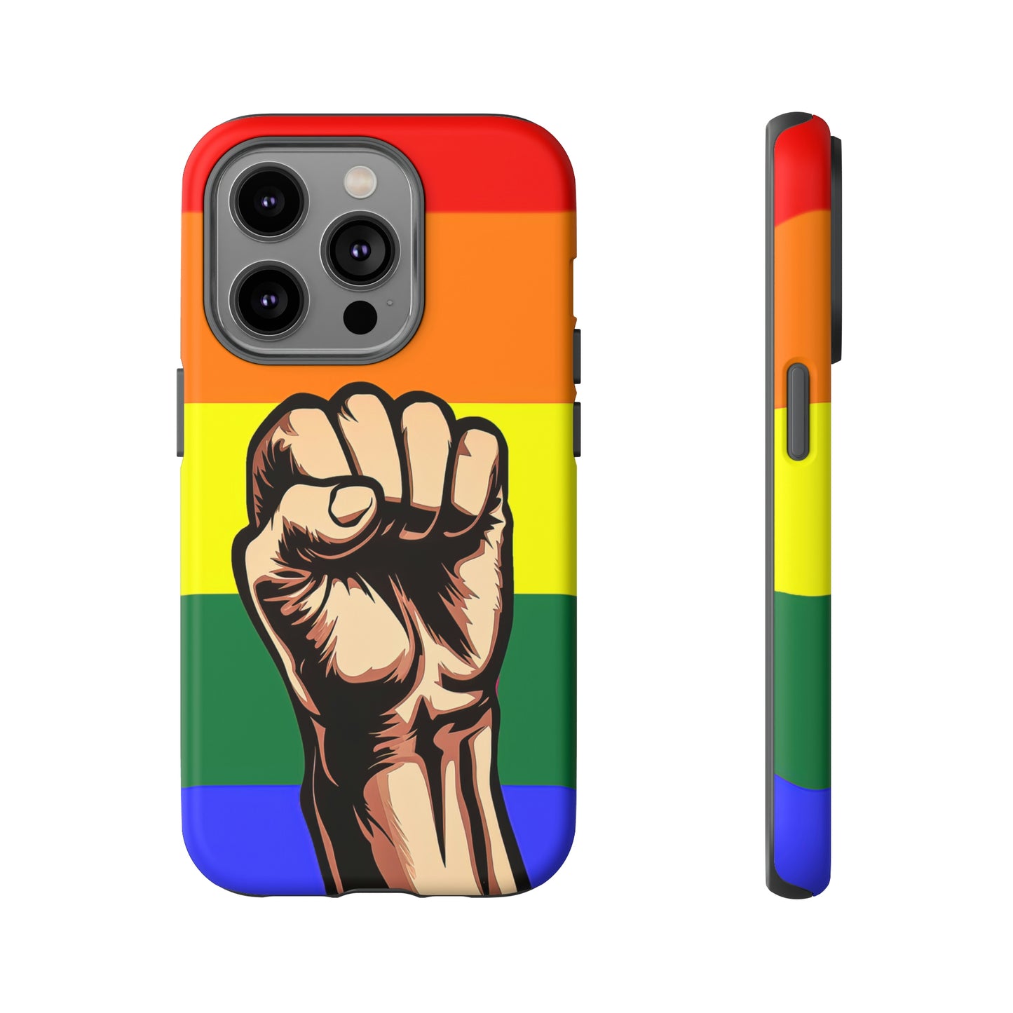 Front View of Pride Fist of Protest Tough iPhone Case