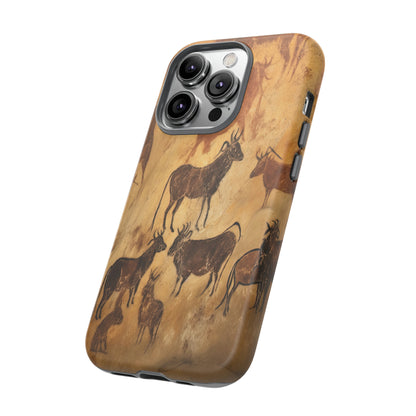 Side View Of Cave Painting Tough iPhone Case