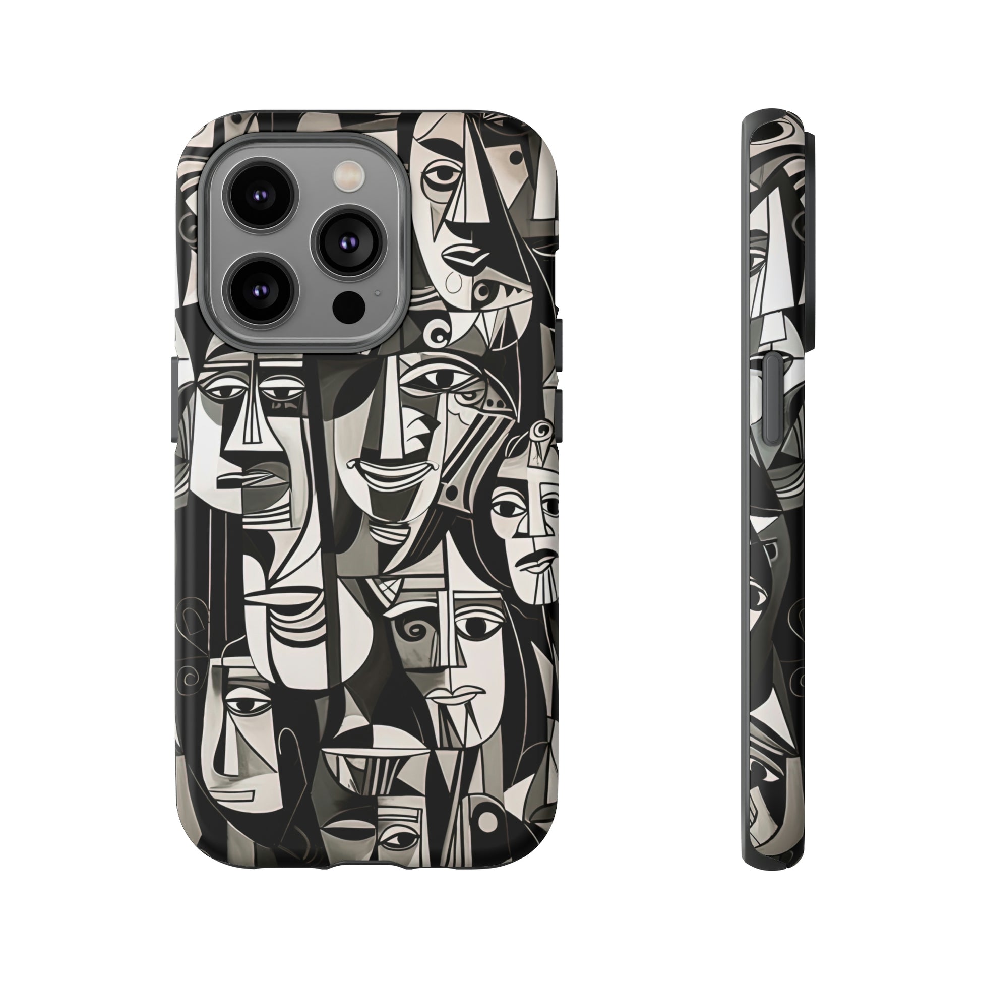 Front View of Cubist Faces Tough iPhone Case