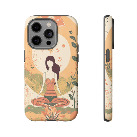 Front View of Boho Yoga Tough iPhone Case