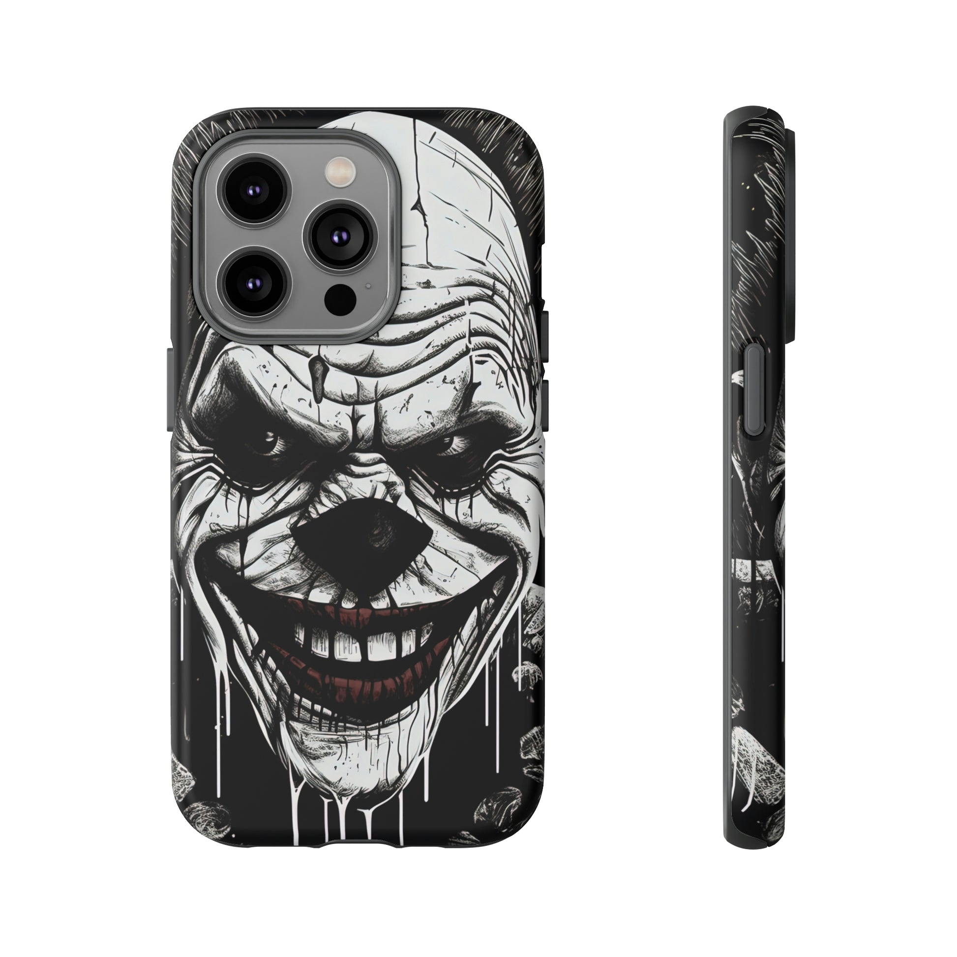 Front View of Creepy Clown Tough iPhone Case