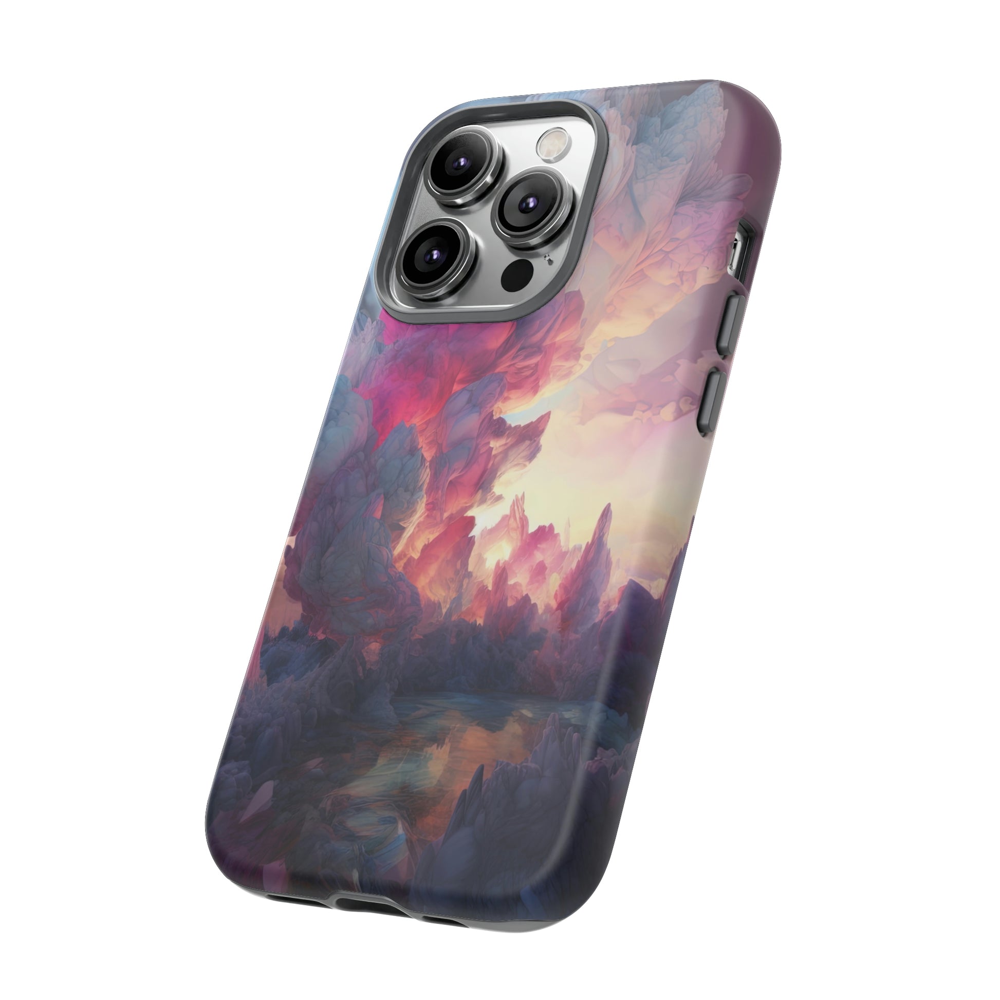 Side View of Color Clouds Tough iPhone Case