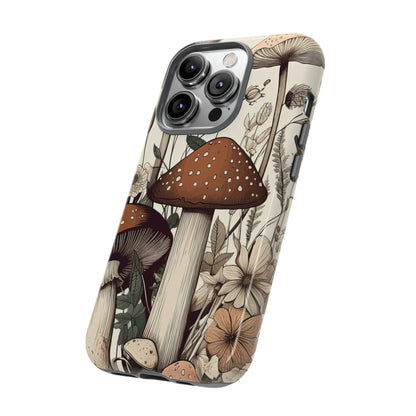 Side View of Boho Mushroom Tough iPhone Case