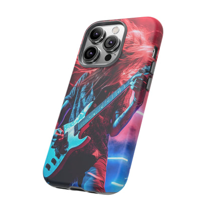 Side View of Guitarist Whipping Hair Tough iPhone Case