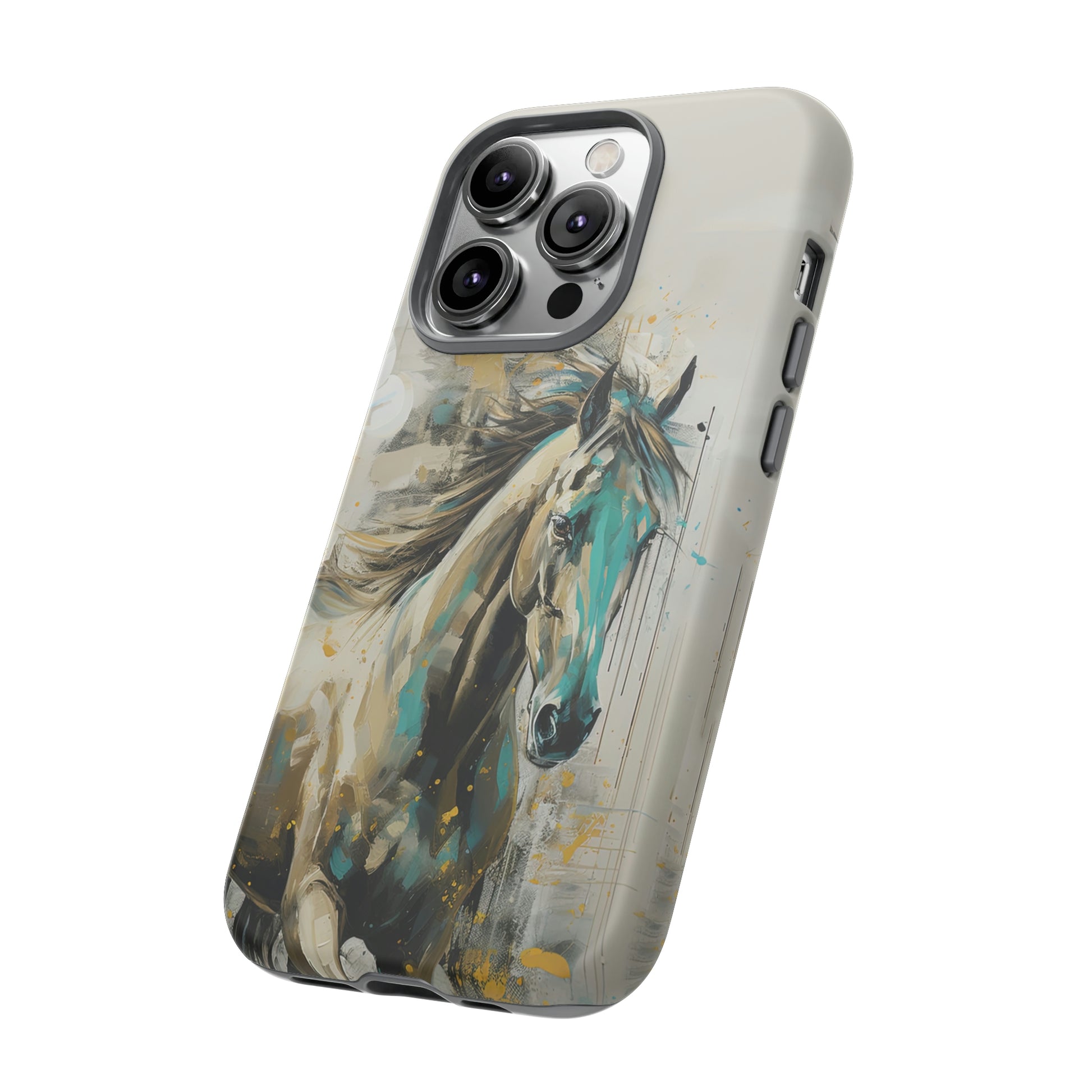 Side View of Painterly Horse Tough iPhone Case