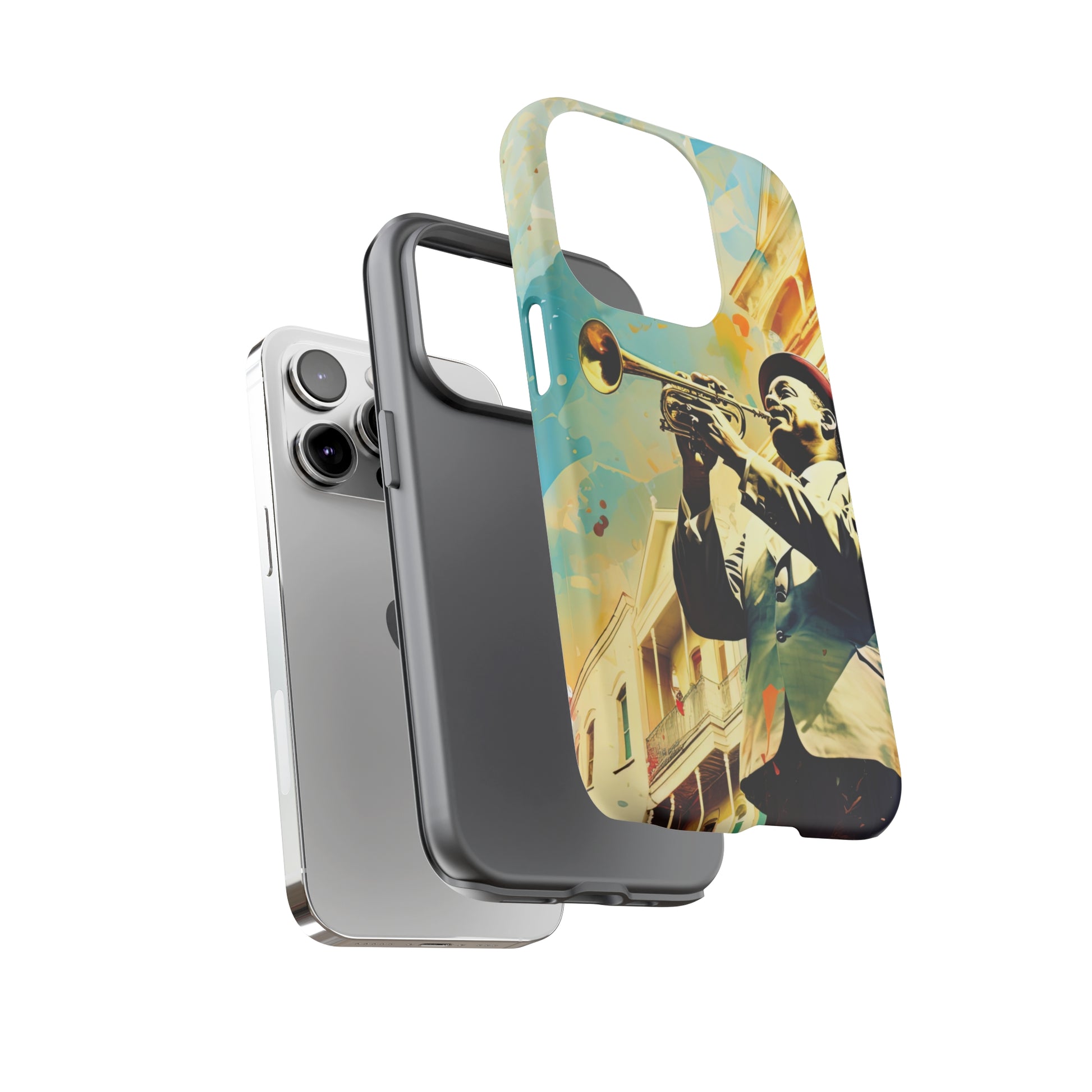 Dual Layer View of Jazz Trumpet Tough iPhone Case