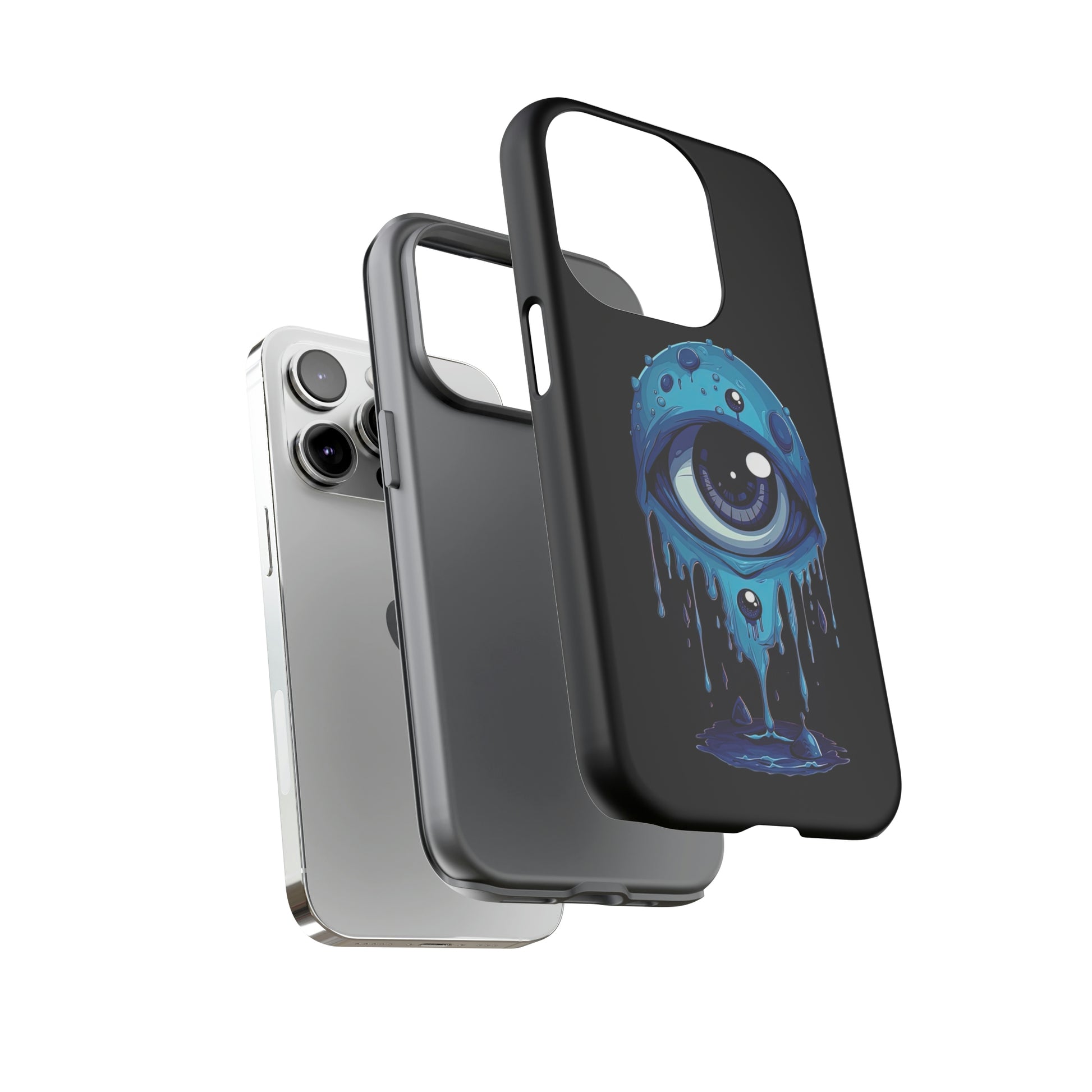 Dual Layer View of Melting Blue Eye Tough iPhone Case