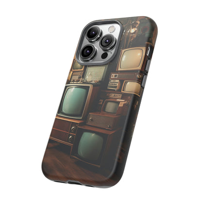 Side View of Retro TVs Tough iPhone Case