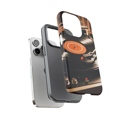 Dual Layer View of Record Player Tough iPhone Case