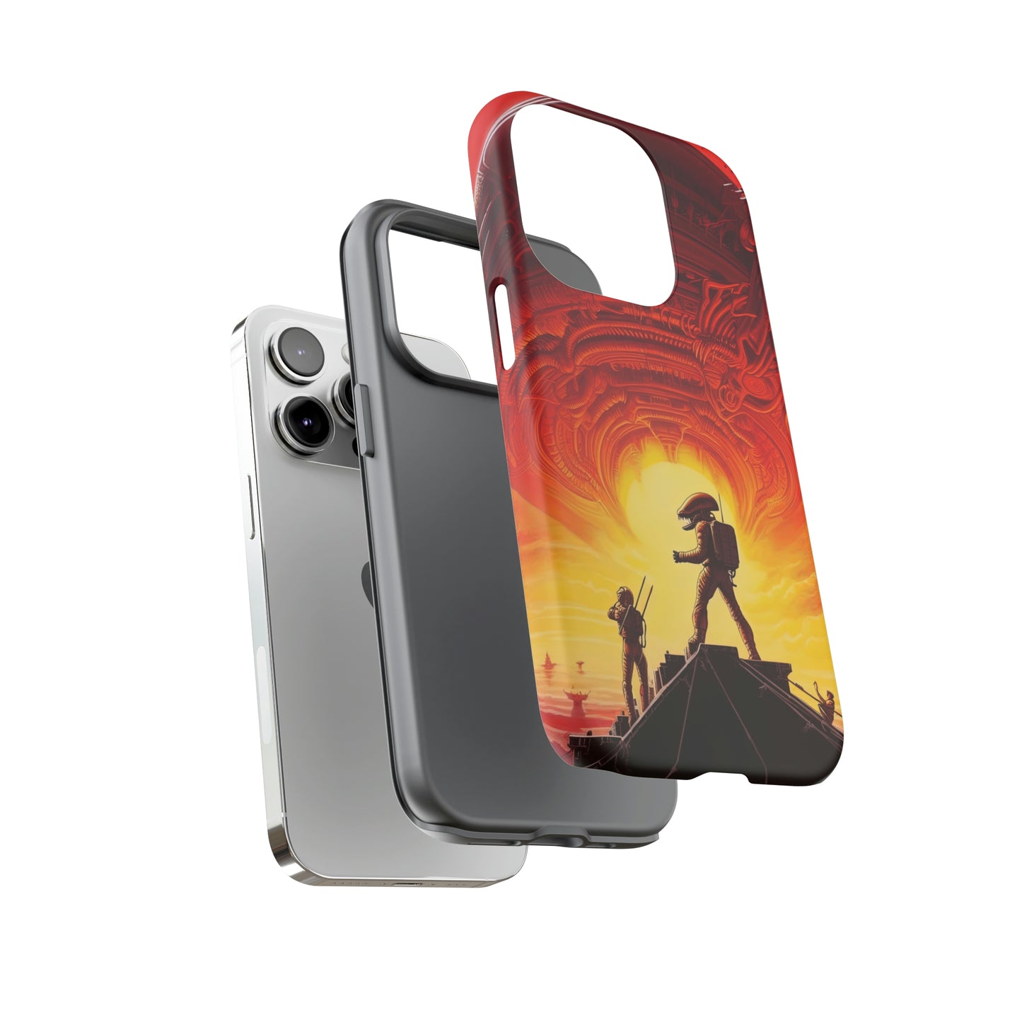 Dual Layer view of Space Monster Tough iPhone Case