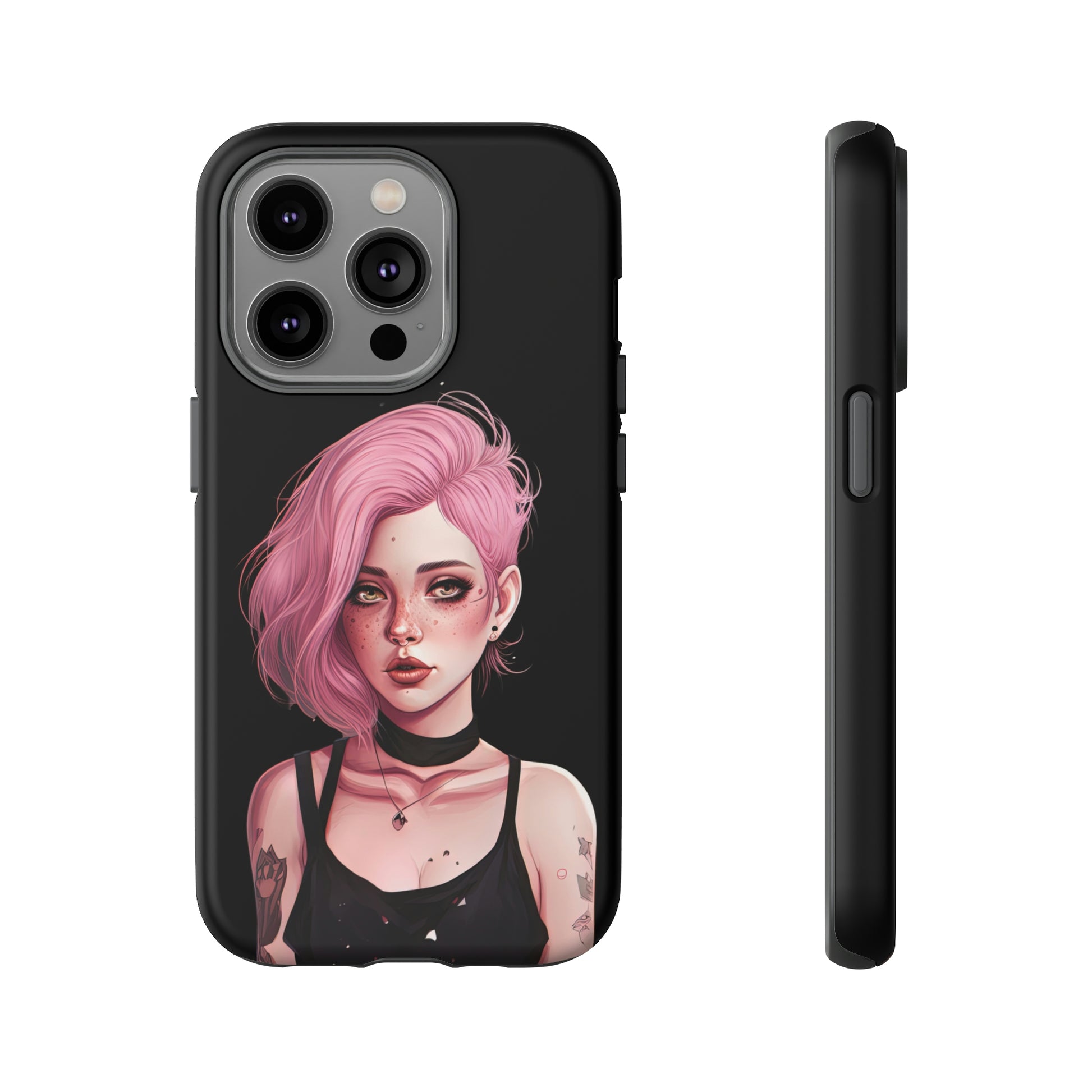 Front View of Pastel Goth Girl Tough iPhone Case