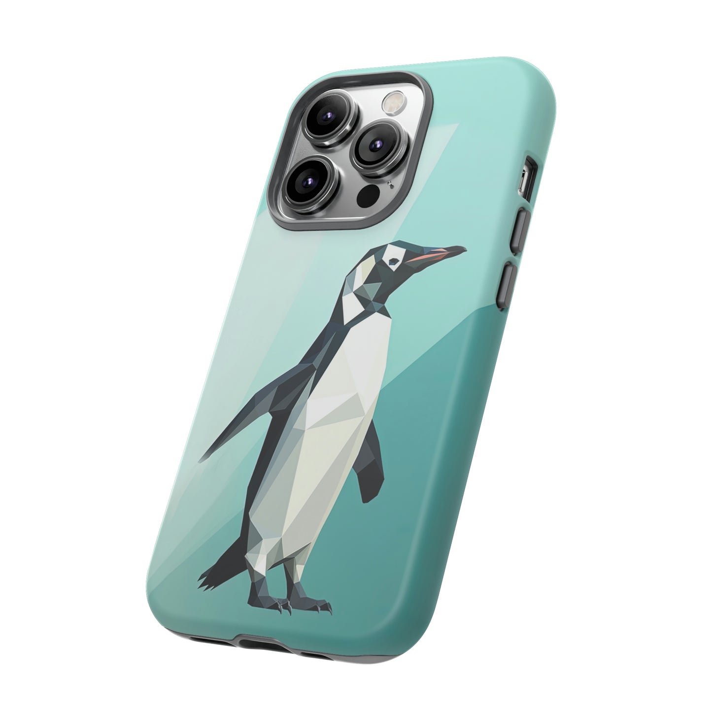 Side view of Geometric Penguin Tough iPhone Case