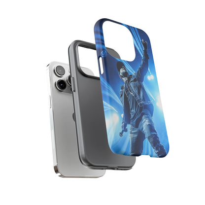 Dual Layer View of Rapper On Stage Tough iPhone Case