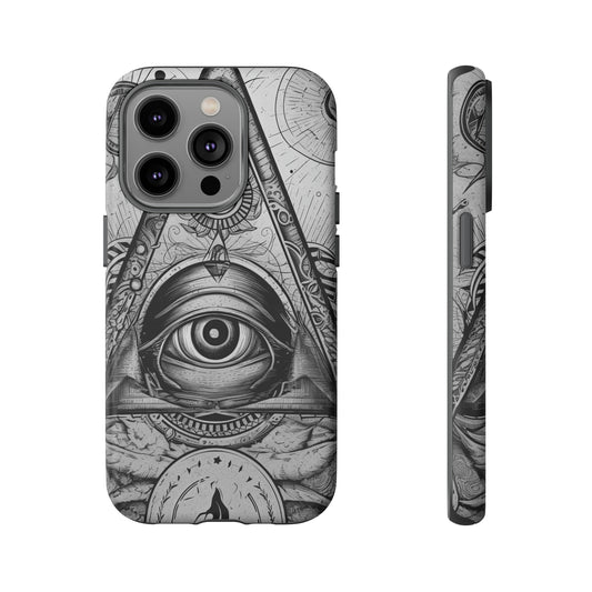 Front Viiew of Eye of Providence Tough iPhone Case