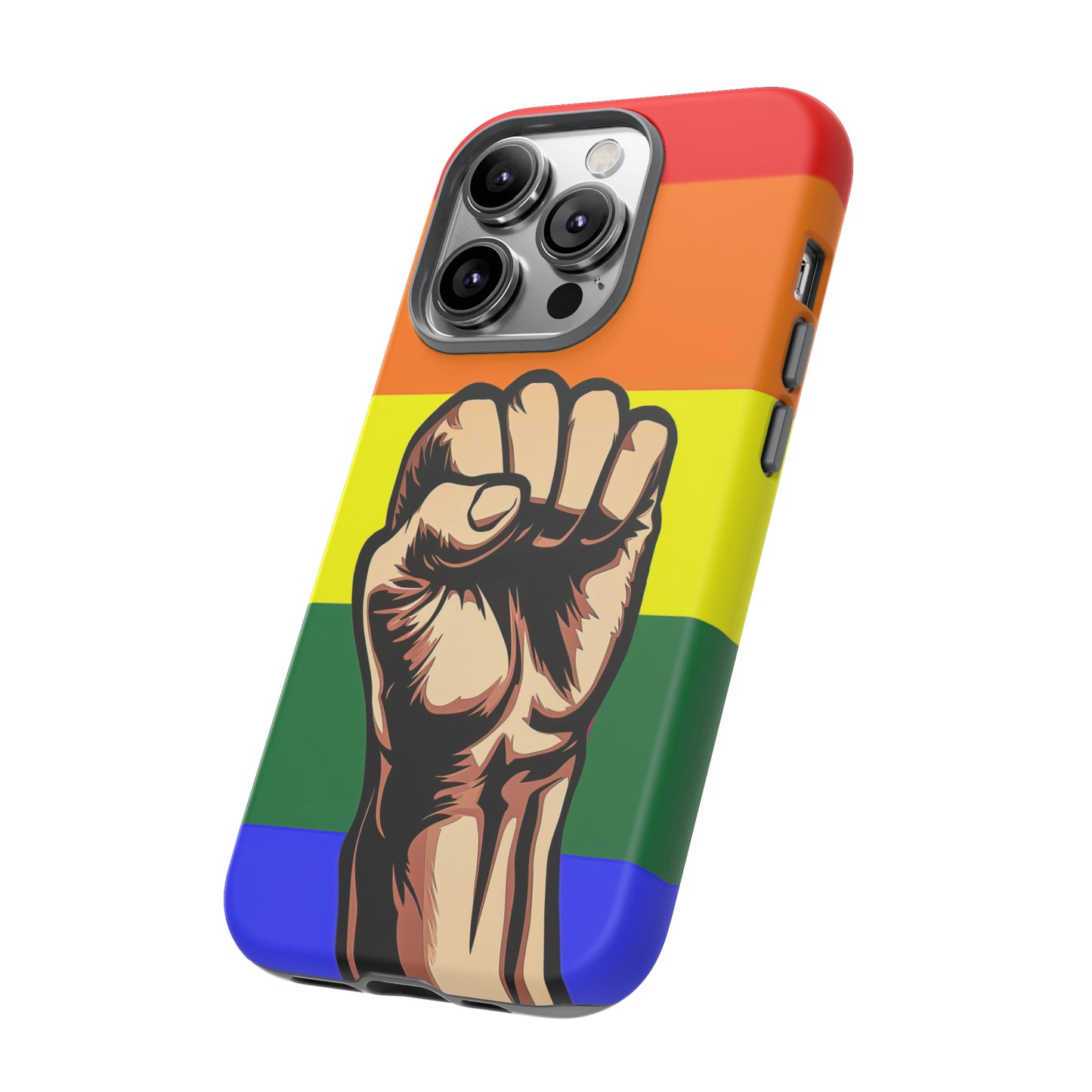 Side View of Pride Fist of Protest Tough iPhone Case