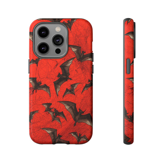 Front View of Flying Bats Tough iPhone Case