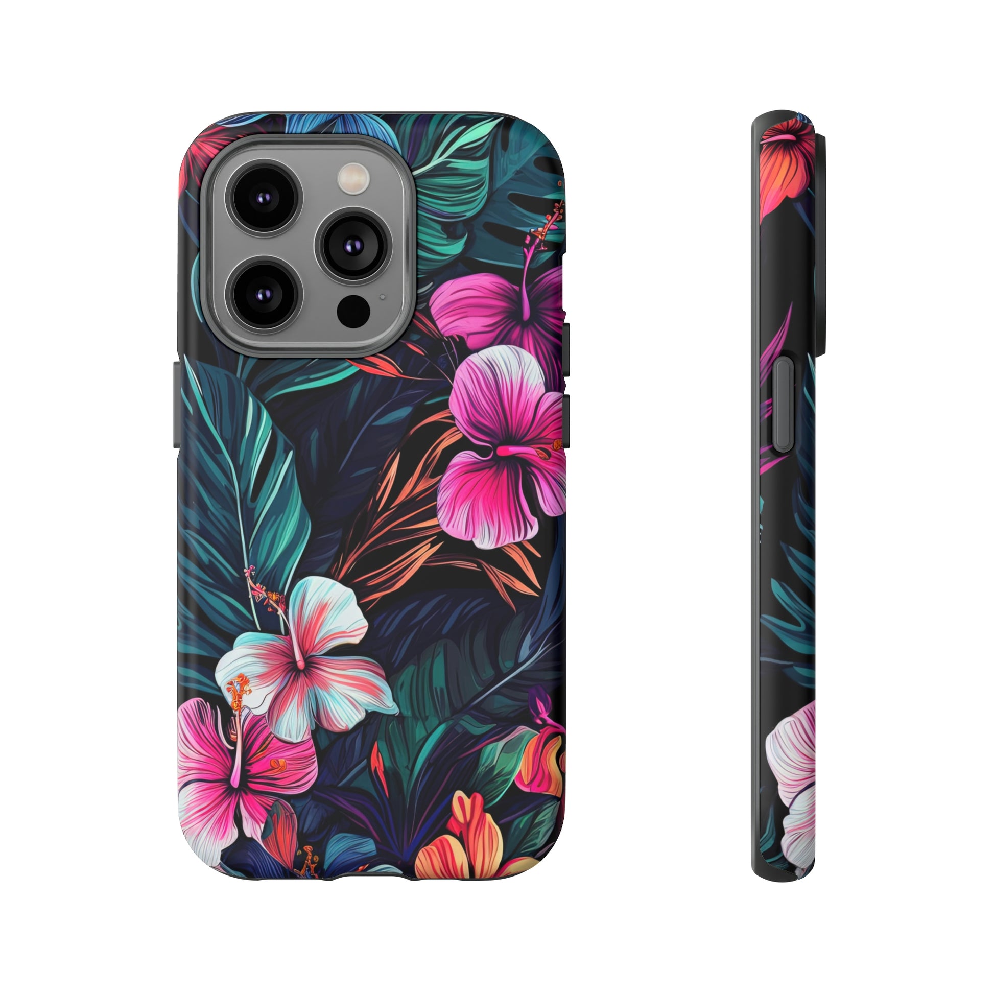 Front View of Hawaiian Flower Tough iPhone Case