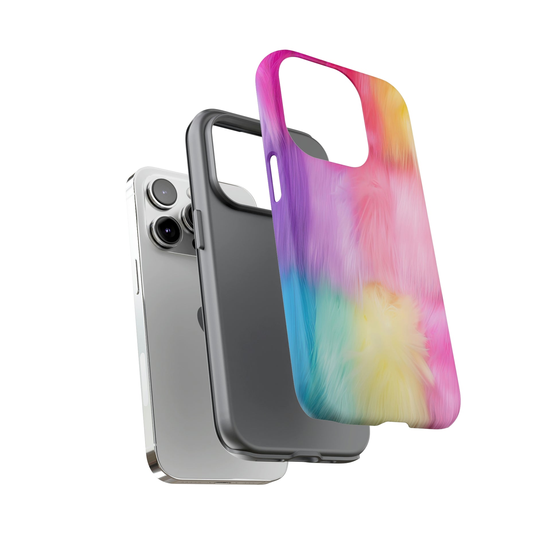 Dual Layer View of Colorful Fur Tough iPhone Case