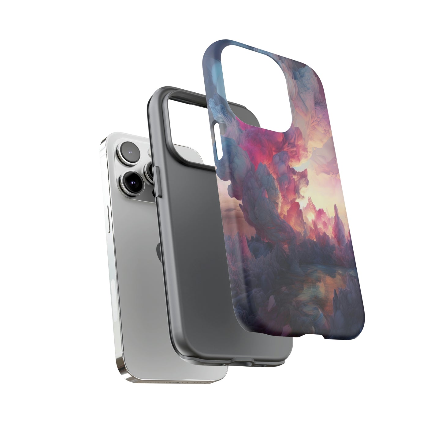 Dual Layer View of Color Clouds Tough iPhone Case