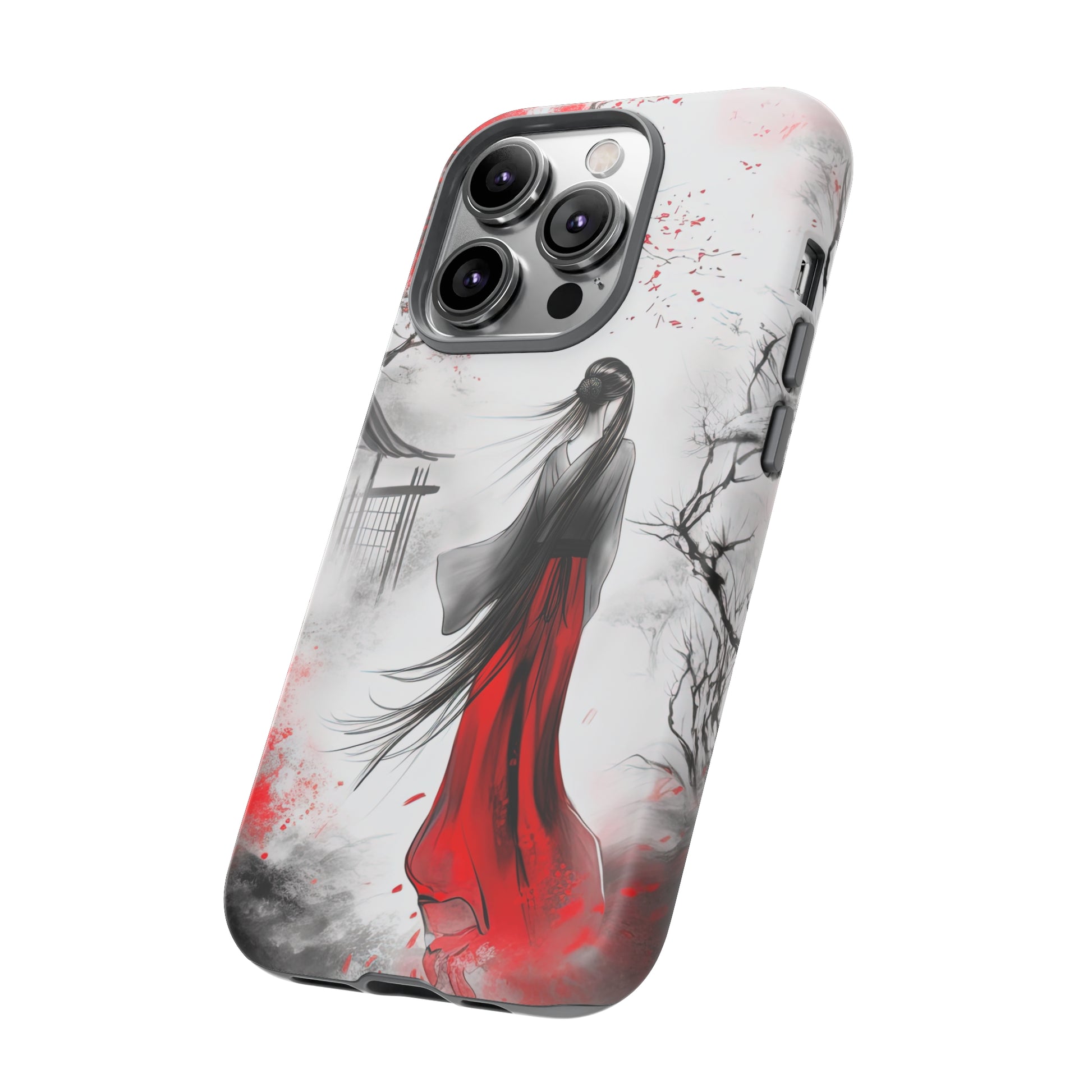 Side View of Woman in Red Tough iPhone Case