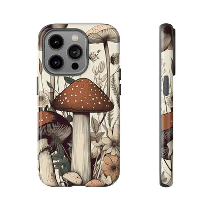 Front View of Boho Mushroom Tough iPhone Case