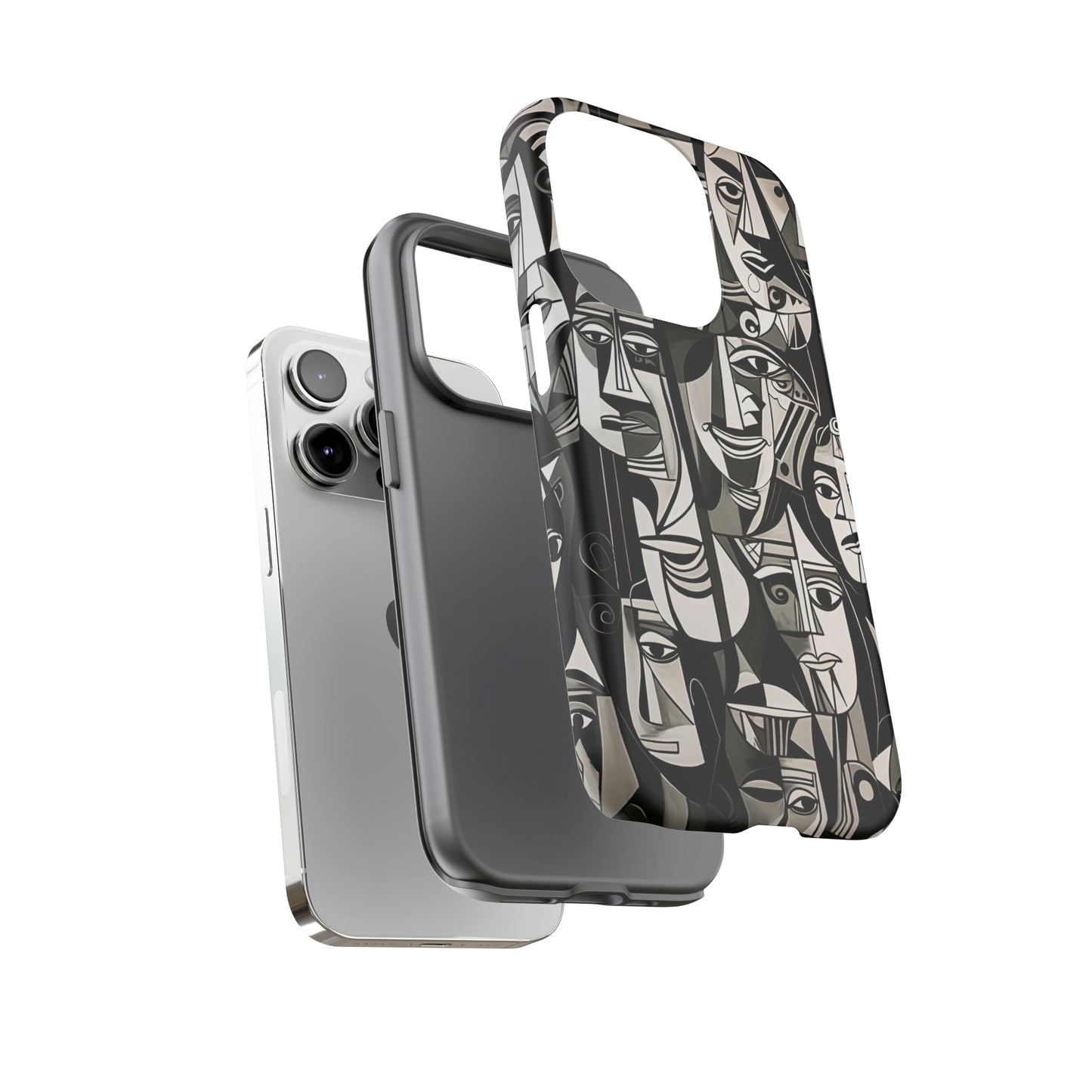 Dual Layer View of Cubist Faces Tough iPhone Case