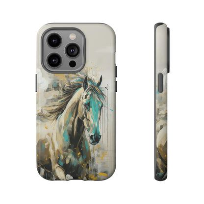 Front View of Painterly Horse Tough iPhone Case