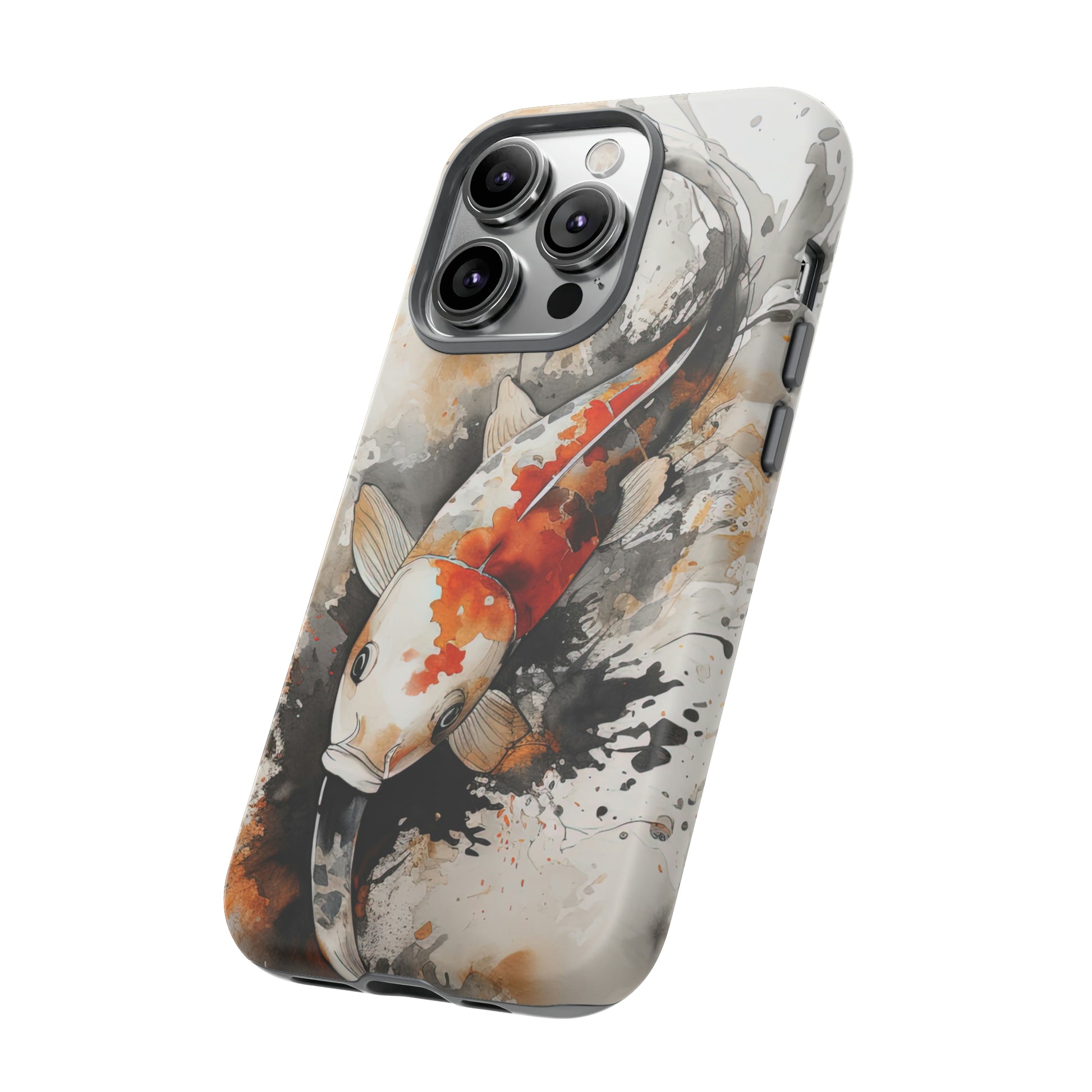 Side View of Watercolor Koi fish Tough iPhone Case