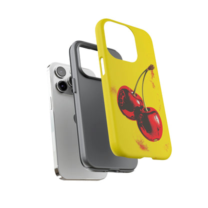 Dual Layer View of Pop Art Cherry Tough iPhone Case