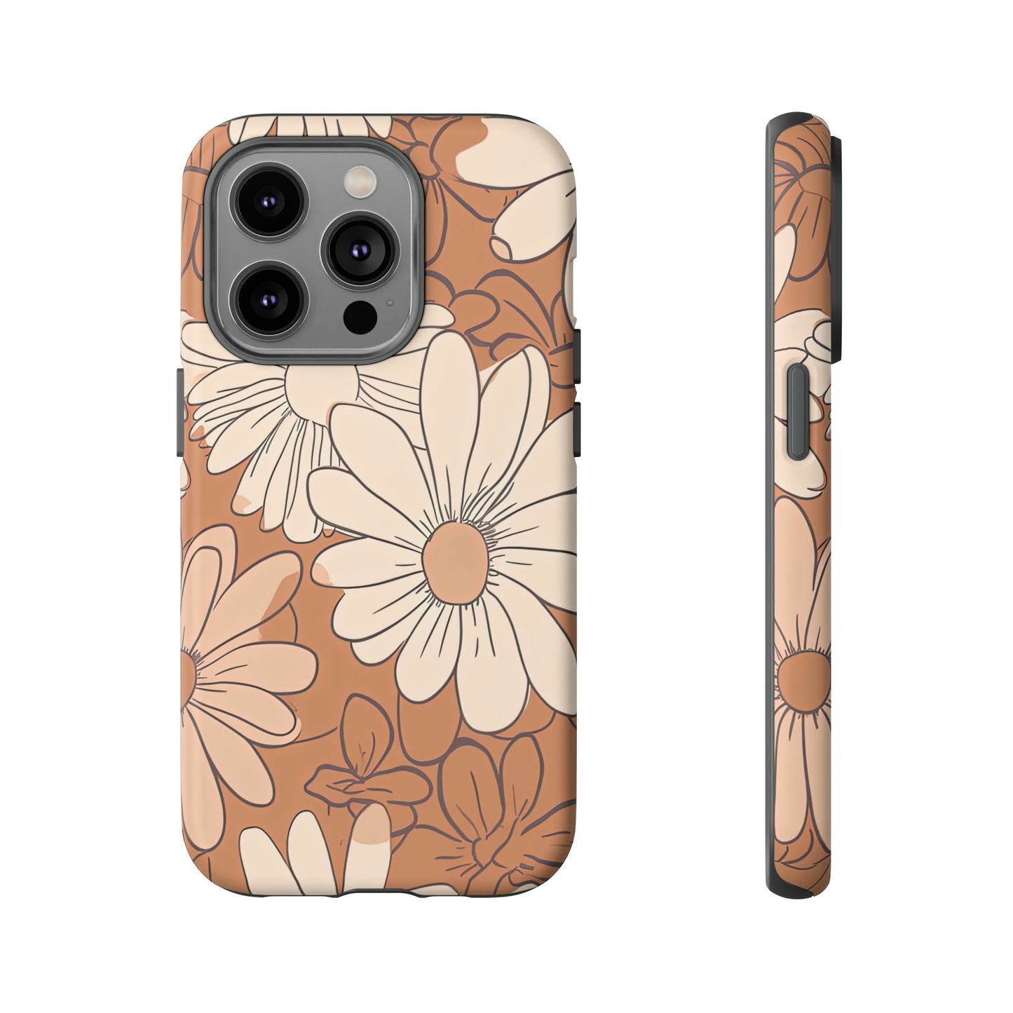 Front View of Flowers in Brown Tough iPhone Case