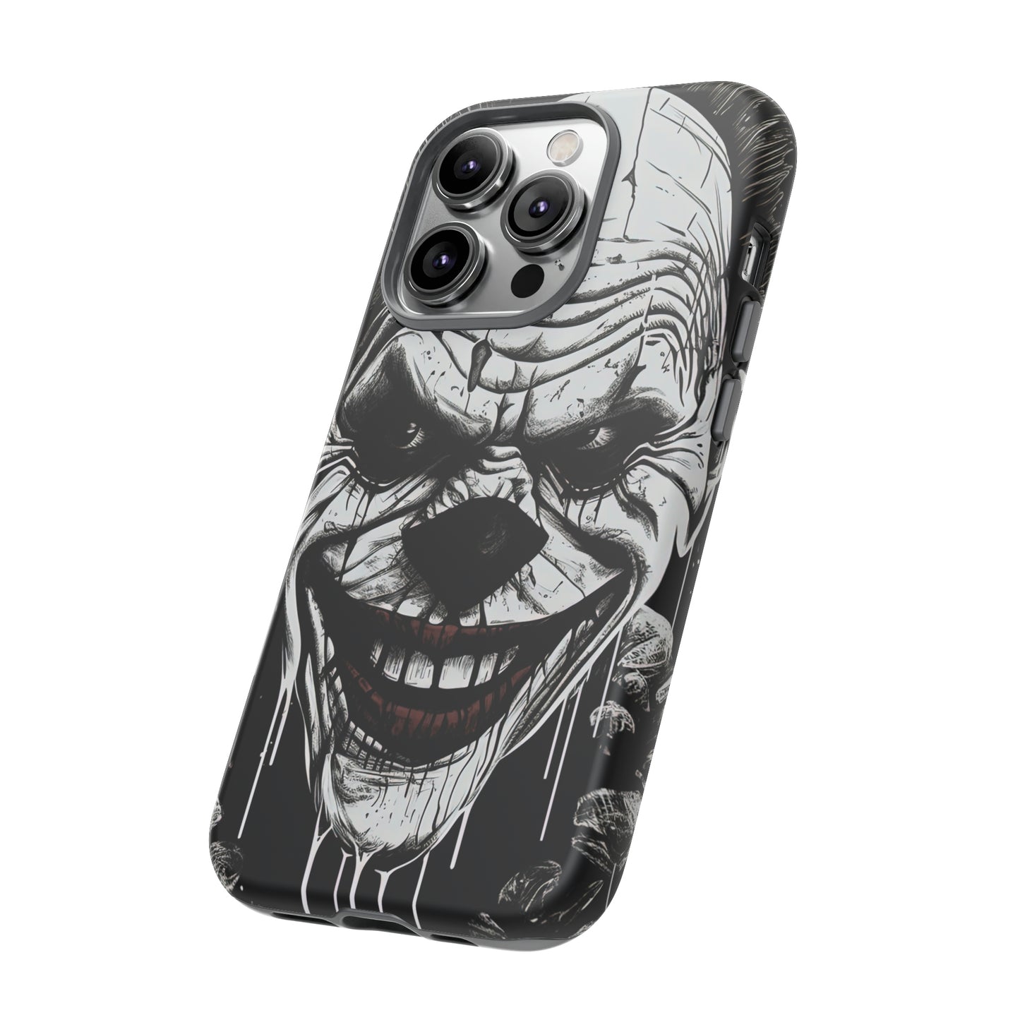 Side View of Creepy Clown Tough iPhone Case