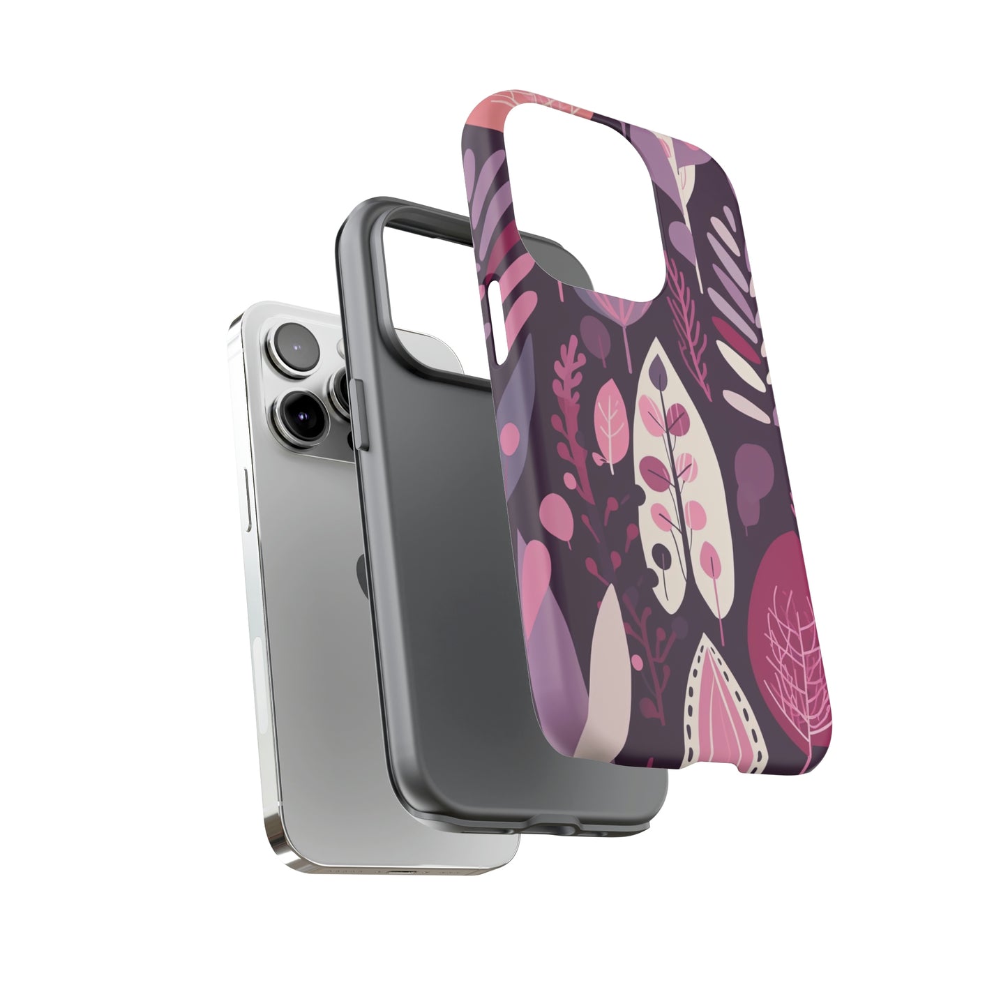 Dual Layer View of Mauve Leavers Tough iPhone Case