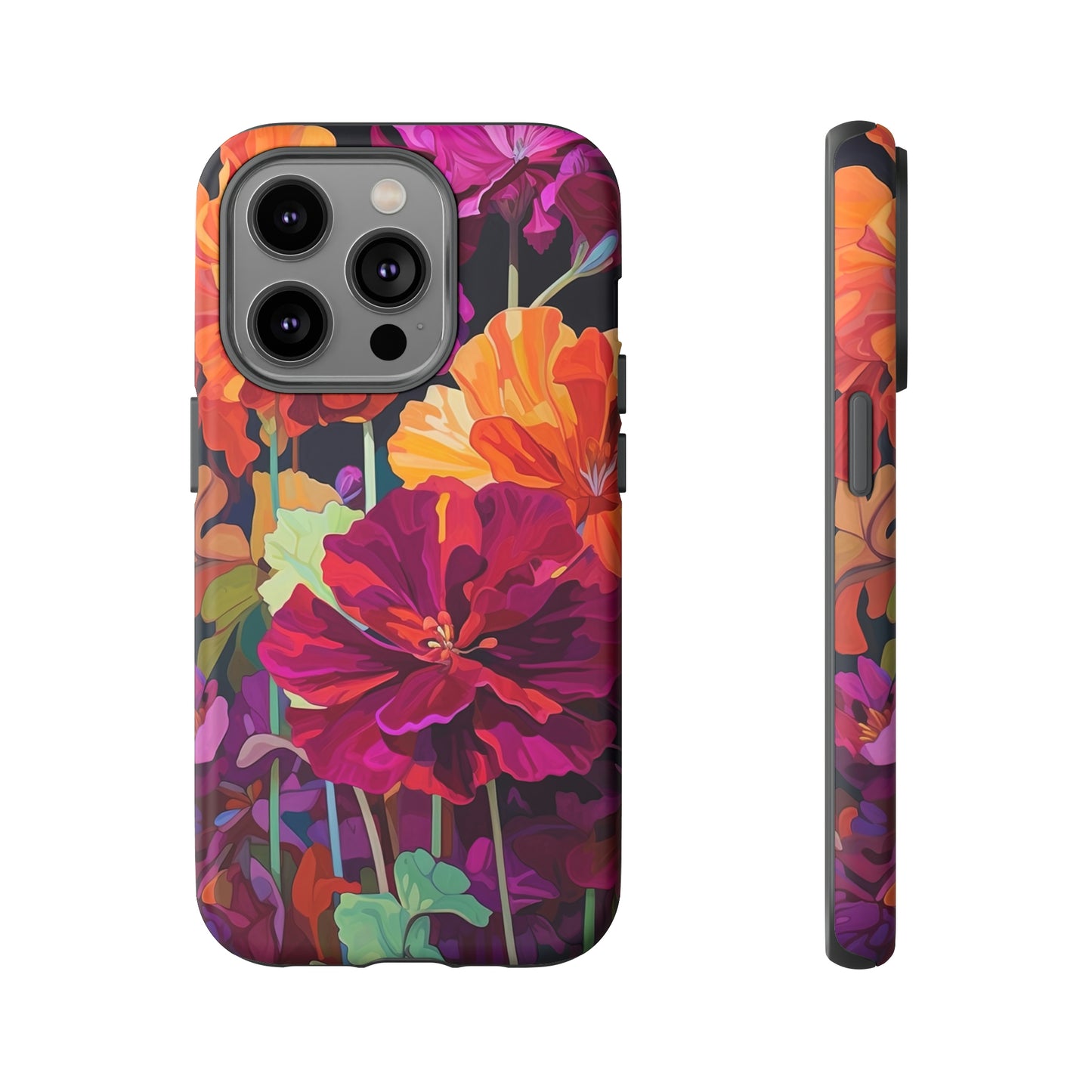 Front View of Colorful Wildflowers Tough iPhone Case