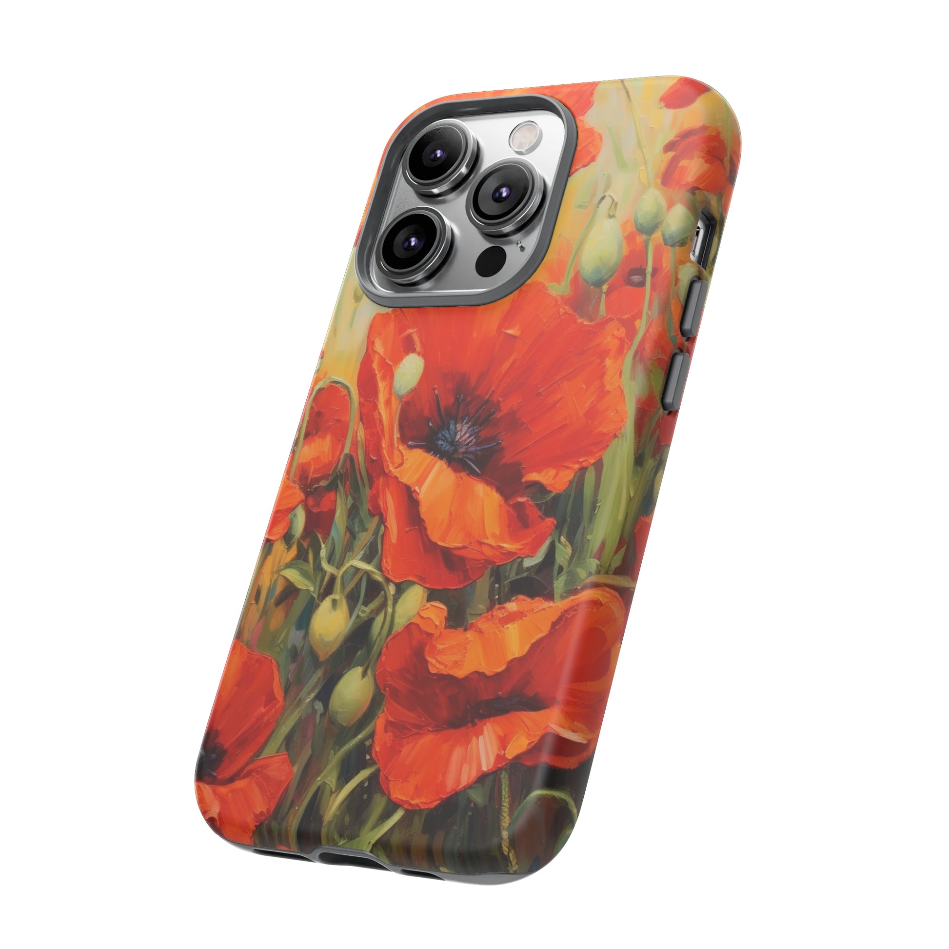 Side View of Poppies Tough iPhone Case