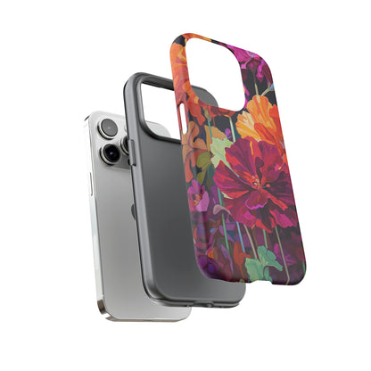 Dual Layer View of Colorful Wildflowers Tough iPhone Case