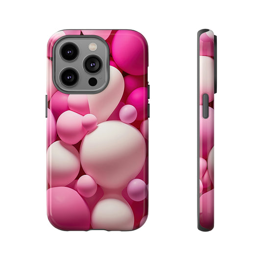 Front View of Pink Balloons Tough iPhone Case